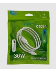 BAVIN kabl CB384PD pleteni 30W, Type C-Lightning, 1m, bela