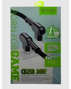 BAVIN kabl CB258PD 30° 60W, Type C-Lightning, 1,2m, bela