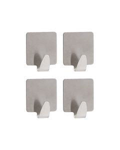 TENDANCE Set 4 četvrtaste kukice 3M 2.5x1.7x2.5cm, metal/hrom - 9050102