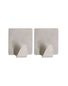 TENDANCE Set 2 četvrtaste kukice 3M 3.5x1.7x3.8cm, metal/hrom - 9051102