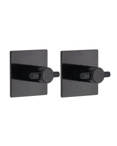 TENDANCE Set 2 plastične okrugle kukice 3M 4.5x3x4.5cm, crna - 9053103