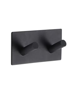 TENDANCE Zidna kukica sa 2 vešalice 3M 9x3x4.5cm, crna - 9056103