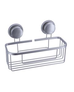 TENDANCE Pravougona žičana vakuumska polica 28x13.5x17.5cm, aluminijum/hrom - 9100199