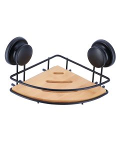 TENDANCE Ugaona vakuumska polica 20x20x12.5cm, bambus/metal - 91031237