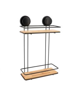 TENDANCE Vakuumska polica na 2 nivoa 25x12x38cm, bambus/metal - 91032237
