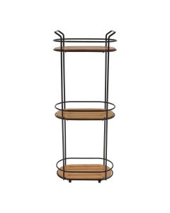 TENDANCE Žičana polica na 3 nivoa 62.5x24.5x13.5cm, bambus/crna - 9162237
