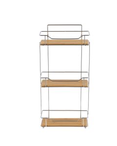 TENDANCE Žičana polica na 3 nivoa 11.5x26,5x57cm, bambus/hrom - 9163195