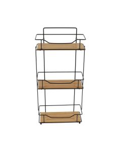 TENDANCE Polica na 3 nivoa 57x26.5x11.5cm, bambus/crna - 9163237