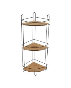 TENDANCE Ugaona polica na 3 nivoa 61.5x27x20cm, bambus/crna - 9165237