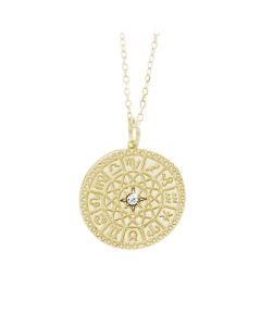 Srebrna ogrlica, pozlata sa Swarovski kristalima 92300399 G-CR - 091162237