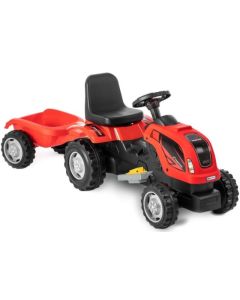 EUROBAJK Dečiji traktor na pedale sa prikolicom na akumulator MMX, crvena - 9231-1-1