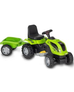 EUROBAJK Dečiji traktor na pedale sa prikolicom na akumulator MMX, zelena - 9233