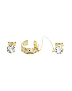Srebrne minđuše, pozlata sa Swarovski kristalima 92400404 CR - 091162214