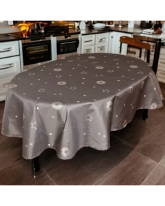 VIKTORIJA Stolnjak ovalni 160x220cm grey star - VLK0001360greystar