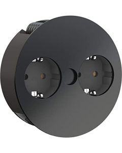 BACHMANN TWIST Ugradna utičnica 2x šuko utičnice, kabl 2m, crna - 931.150