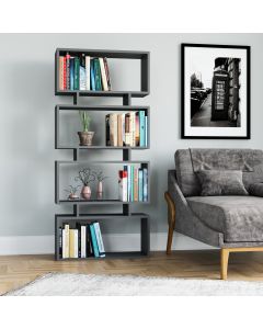 HANAH HOME Polica za knjige Langdon, antracit - 935CMN1115
