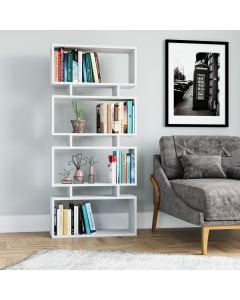 HANAH HOME Polica za knjige Langdon, bela - 935CMN1116