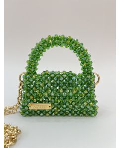 AZIBI Ženska torba od kristalnih perli Piccolina, zelena