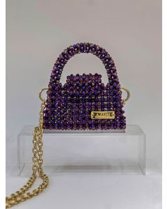 AZIBI Ženska torba od kristalnih perli Piccolina, ljubičasta