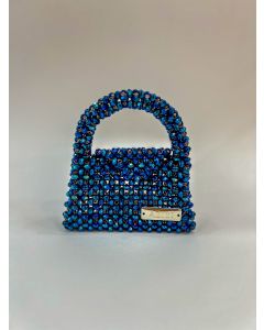 AZIBI Ženska torba od kristalnih perli Piccolina, plava