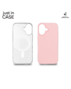 JUST IN CASE 2u1 Extra case MAG MIX PLUS paket za iPhone 16, roza - MAGPL116PK