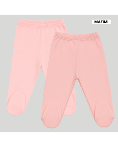 Mafimi Pamučne Pantalonice sa stopicom set od 2 - puder, kajsija - P-124556
