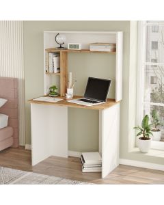 HANAH HOME Radni sto Br2-Aw, bela/braon