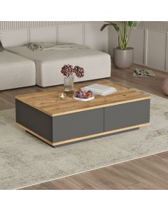 HANAH HOME Klub sto FR14-AA, antracit/bež