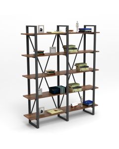 HANAH HOME Polica za knjige Mn05-Ba, braon/crna - 956LCS1404