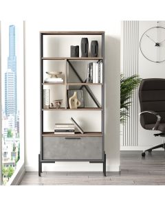 HANAH HOME Polica za knjige Vs4-Cga, braon/crna