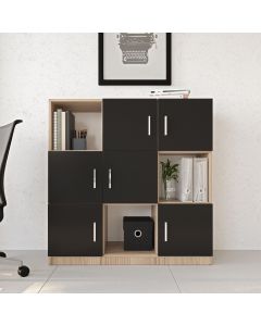 HANAH HOME Komoda Vo7-Ob, antracit/svetlobraon