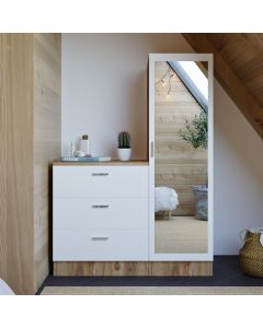 HANAH HOME Komoda za spavaću sobu Cc6-Aw, bela/braon