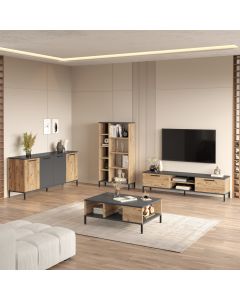 HANAH HOME Set nameštaja za dnevnu sobu RL6-AA, braon/antracit - 956LCS1671