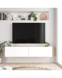 HANAH HOME TV komoda Fr10-Aw, bela/svetlobraon