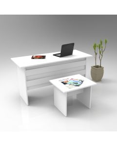HANAH HOME Set radni sto i pomoćni stočić Vo8-W, bela - 956LCS2103