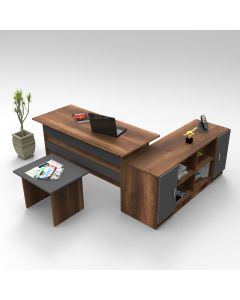 HANAH HOME Set kancelarijskog nameštaja Vo10-Ba, braon/antracit
