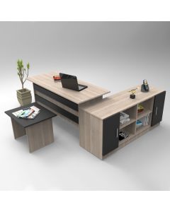 HANAH HOME Set kancelarijskog nameštaja Vo10-Ob, krem/antracit