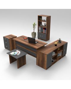 HANAH HOME Set kancelarijskog nameštaja Vo15-Ba, braon/antracit