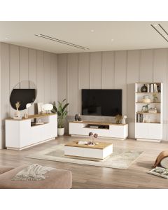 HANAH HOME Set nameštaja za dnevnu sobu FR19-AV, bela/braon - 956LCS2528