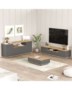 HANAH HOME Set nameštaja za dnevnu sobu FR18-AA, siva/svetlobraon