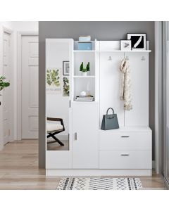 HANAH HOME Ormar za predsoblje sa čivilukom i ogledalom Dd5-W