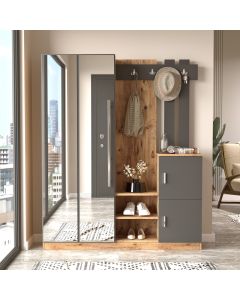 HANAH HOME Ormar za predsoblje sa čivilukom i ogledalom Dd8-Aa