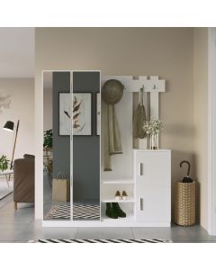 HANAH HOME Ormar za predsoblje sa čivilukom i ogledalom Dd8-W