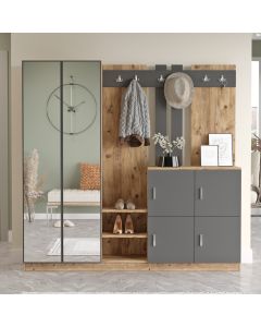 HANAH HOME Ormar za predsoblje sa čivilukom i ogledalom Dd9-Aa