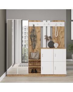 HANAH HOME Ormar za predsoblje sa čivilukom Dd9-Aw, bela/braon