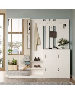 HANAH HOME Ormar za predsoblje sa čivilukom i ogledalom Dd9-W