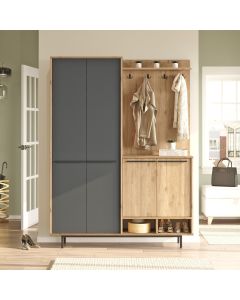 HANAH HOME Ormar za predsoblje sa čivilukom i ogledalom OS1-SA