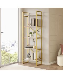 HANAH HOME Polica za knjige Vg3-Ge, krem/zlatna