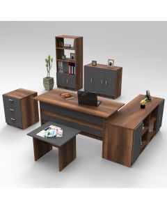 HANAH HOME Set kancelarijskog nameštaja Vo17-Ba, braon