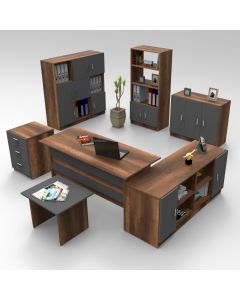 HANAH HOME Set kancelarijskog nameštaja Vo19-Ba, braon/siva - 956LCS3411